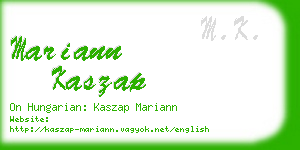 mariann kaszap business card